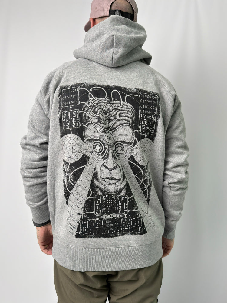 Wire Head Hoodie Grey