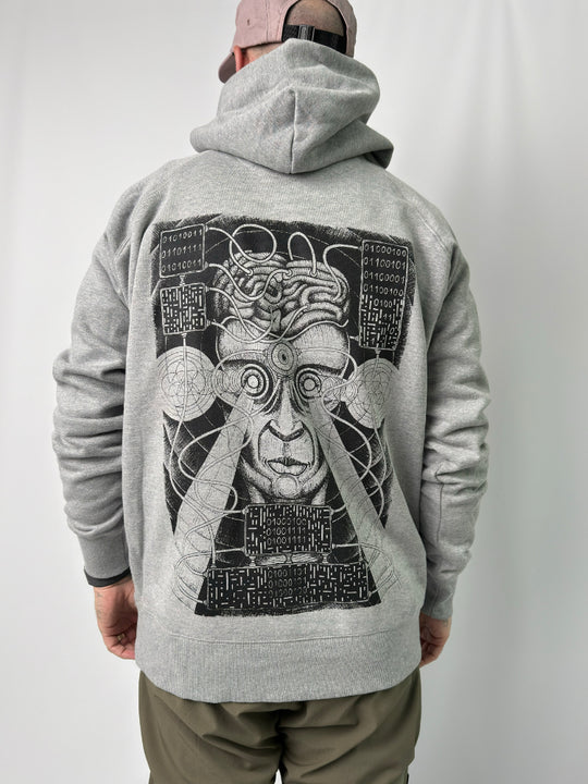 Wire Head Hoodie Grey