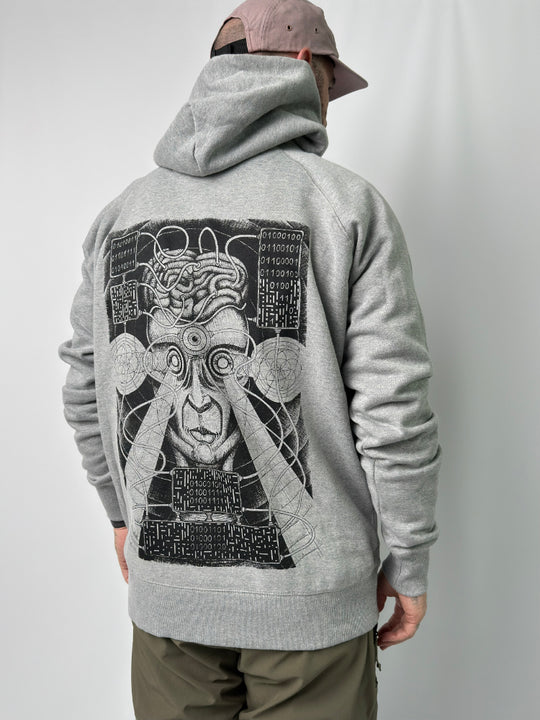 Wire Head Hoodie Grey