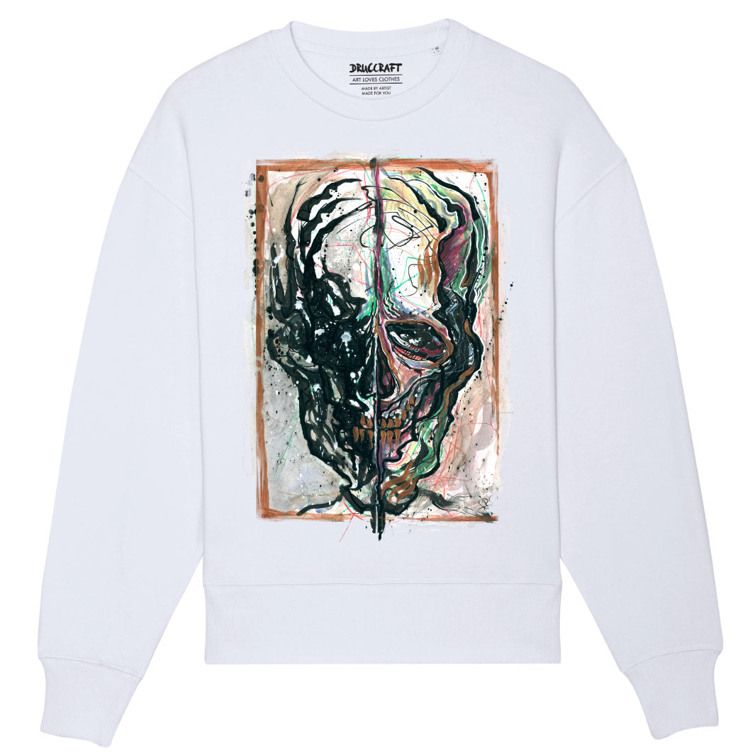 Abstract Colorfull Skull - Organic Oversize Sweatshirt