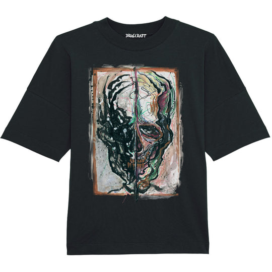 Abstract Colourfull Skull - Organic Oversize Shirt